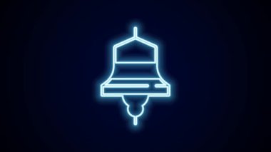 Parlayan neon hattı simgesi siyah arkaplanda izole edildi. 4K Video hareketli grafik canlandırması.