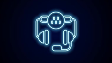 Parlayan neon hattı Taksi çağrı servisi simgesi siyah arkaplanda izole edildi. Akıllı telefon taksisi. 4K Video hareketli grafik canlandırması.