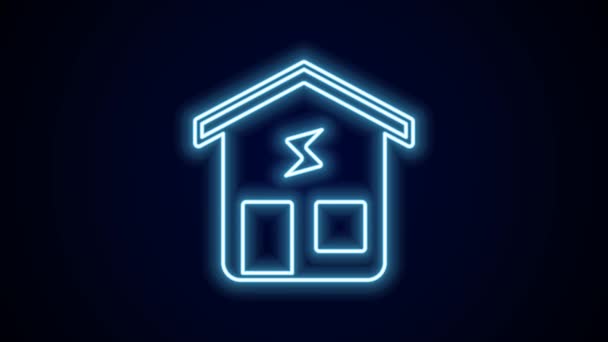 Leuchtende Leuchtschrift Smart Home Icon Isoliert Auf Schwarzem Hintergrund Fernbedienung — Stockvideo