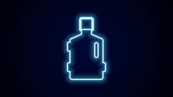 Leuchtende Leuchtschrift Große Flasche Mit Klarem Wasser Symbol Isoliert Auf — Stockvideo