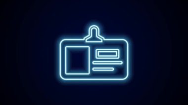 Parlayan neon hattı kimlik tanımlama simgesi siyah arkaplanda izole edildi. Sunum için, şirketin kimliği için, reklam için kullanılabilir. 4K Video hareketli grafik canlandırması.