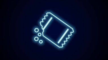 Parlayan neon çizgisi biber ikonu paketi siyah arkaplanda izole edildi. 4K Video hareketli grafik canlandırması.
