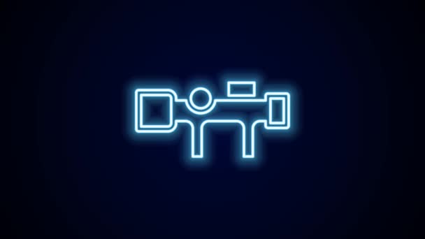 Leuchtende Leuchtschrift Sniper Optisches Visier Symbol Isoliert Auf Schwarzem Hintergrund — Stockvideo