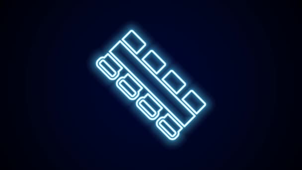 Cintura Luminosa Neon Hunting Con Icona Delle Cartucce Isolata Sfondo — Video Stock