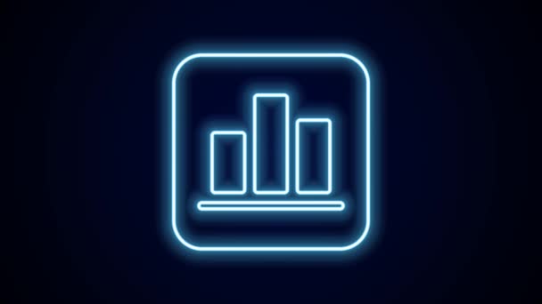 Leuchtende Neon Line Pie Diagramm Infografik Symbol Isoliert Auf Schwarzem — Stockvideo