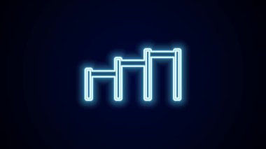 Parlayan neon hattı Sport yatay bar simgesi siyah arkaplanda izole edildi. 4K Video hareketli grafik canlandırması.