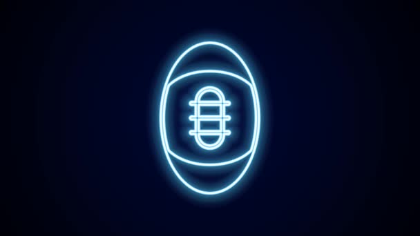 Leuchtende Leuchtschrift American Football Ball Ikone Isoliert Auf Schwarzem Hintergrund — Stockvideo