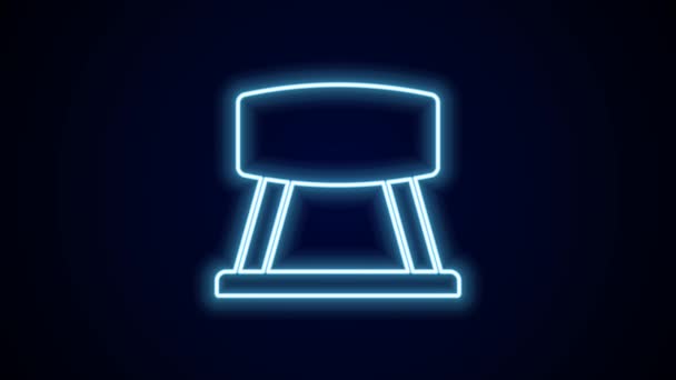 Glowing Neon Line Pommel Horse Icon Isolated Black Background Sports — Stock Video