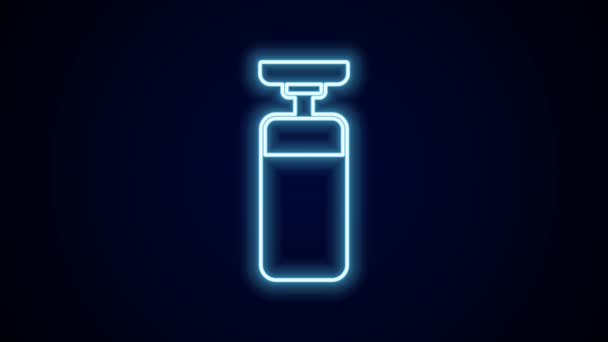 Glowing Neon Line Punching Bag Icon Isolated Black Background Video — Stock Video