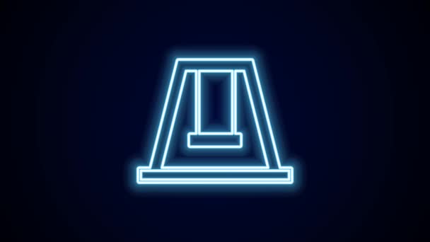 Parlayan Neon Çizgisi Siyah Arka Planda Izole Edilmiş Oyun Alanındaki — Stok video