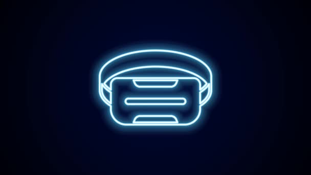 Linea Neon Incandescente Icona Occhiali Realtà Virtuale Isolata Sfondo Nero — Video Stock