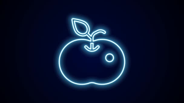 Glowing Neon Line Poison Apple Icon Isolated Black Background Apel — Stok Video