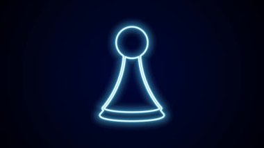 Masa oyunu simgesi için parlayan neon hattı Chip siyah arkaplanda izole edildi. 4K Video hareketli grafik canlandırması.