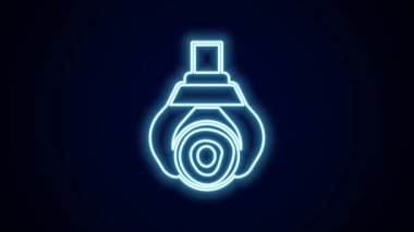 Parlayan neon hattı Grapple vinç siyah arkaplanda izole edilmiş bir kütük simgesi yakaladı. Orman endüstrisi. Kereste gövdesi ahşap üretimi için endüstriyel vinç. 4K Video hareketli grafik canlandırması.