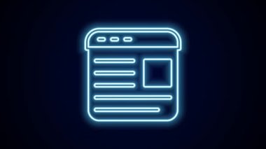 Parlayan neon hattı reklam simgesi siyah arkaplanda izole edildi. Pazarlama ve tanıtım süreci kavramı. İlgili reklamlar. Sosyal medya reklamcılığı. 4K Video hareketli grafik canlandırması.