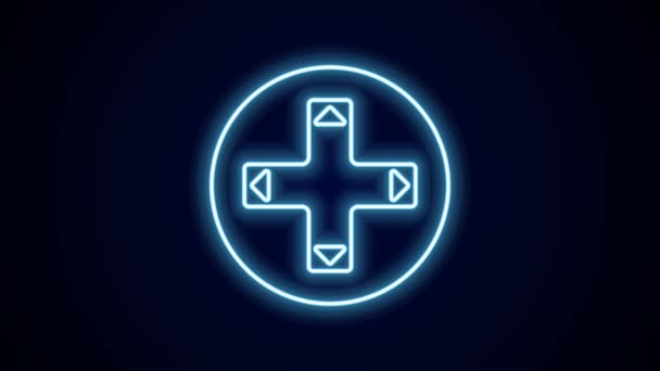 Glödande Neon Line Game Controller Eller Joystick För Spelkonsol Ikon — Stockvideo