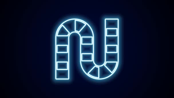 Zářící Neon Line Desková Hra Ikona Izolované Černém Pozadí Grafická — Stock video