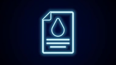 Parlayan neon hattı sözleşmesi para ve kalem simgesi siyah arkaplanda izole edildi. Bankacılık belgeleri dolar finans para sayfası. 4K Video hareketli grafik canlandırması.