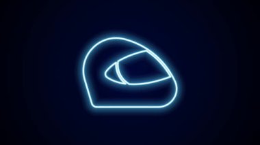 Parlayan neon çizgisi yarış başlığı simgesi siyah arkaplanda izole edildi. Olağanüstü bir spor. Spor malzemeleri. 4K Video hareketli grafik canlandırması.