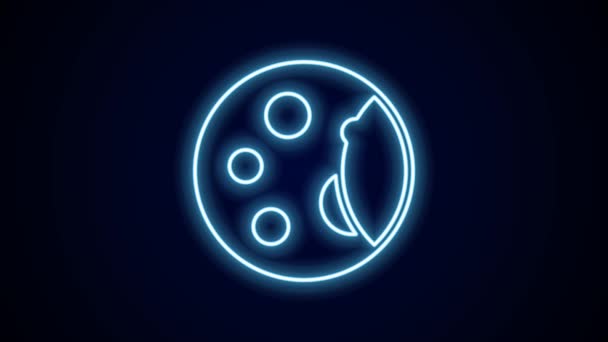 Glowing Neon Line Moon Phases Icon Isolated Black Background Video — Stock Video