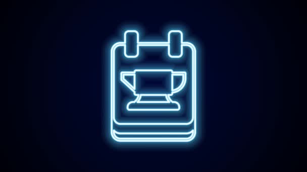 Glowing Neon Line Blacksmith Anvil Tool Icon Isolated Black Background — Stock Video