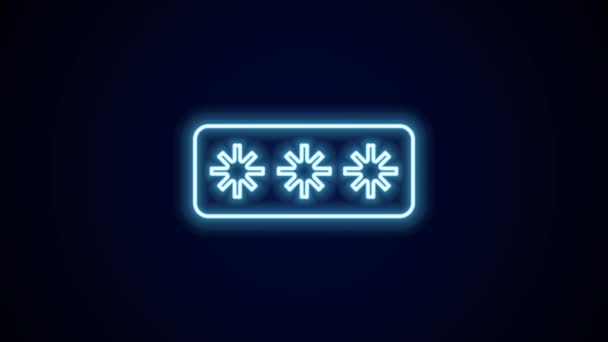 Zářící Neonová Linka Ochrana Hesla Bezpečnostní Přístupová Ikona Izolované Černém — Stock video