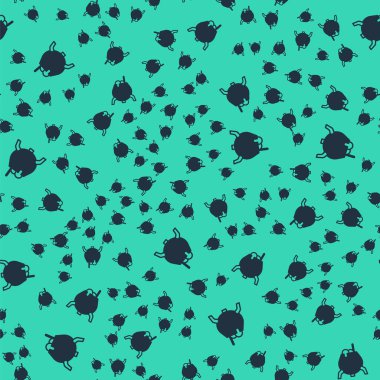 Kara Cadı kazan ikonu yeşil arka planda izole edilmiş pürüzsüz desen. Mutlu Cadılar Bayramı Partisi. Vektör.