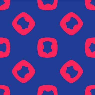 Kırmızı deri ikon mavi arkaplanda izole edilmiş kusursuz desen. Vektör.