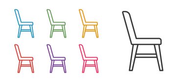Satır Sandalyesi simgesi beyaz arkaplanda izole edildi. Simgeleri renklendirin. Vektör.