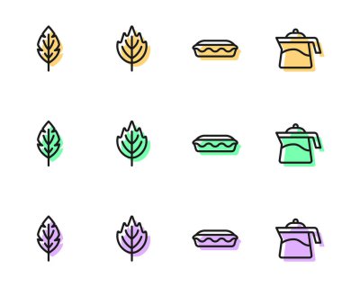 Ev yapımı turta Yaprağı ve Arakçı ikonu. Vektör.