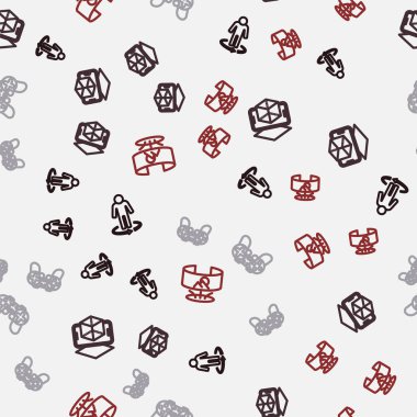 3D Gamepad modelleme hattını ve 360 derecelik açıyı kusursuz desen üzerine ayarla. Vektör.