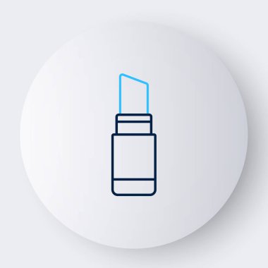 Beyaz arkaplanda çizgi ruj simgesi izole edildi. 8 Mart. Uluslararası Mutlu Kadınlar Günü. Renkli taslak konsepti. Vektör