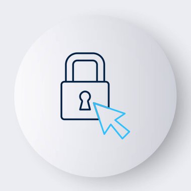 Satır Kilidi simgesi beyaz arkaplanda izole edildi. Asma kilit işareti. Güvenlik, güvenlik, koruma, gizlilik kavramı. Renkli taslak konsepti. Vektör