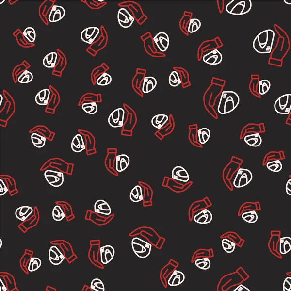 Çizgi Yarış miğferi simgesi siyah arkaplanda izole edilmiş. Olağanüstü bir spor. Spor malzemeleri. Vektör