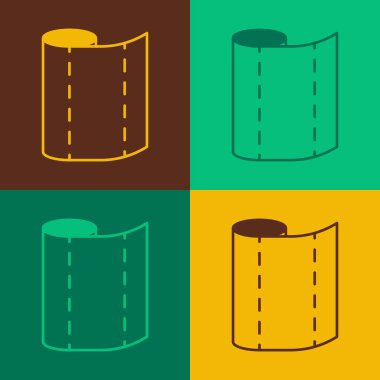 Pop Art Tekstil rulo simgesi renk arkaplanında izole edildi. Yuvarlan, paspas, halı, halı, halı ya da kağıt rulo ikonu. Vektör