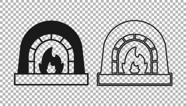 Siyah Demirci fırın ikonu şeffaf arkaplanda izole edildi. Vektör