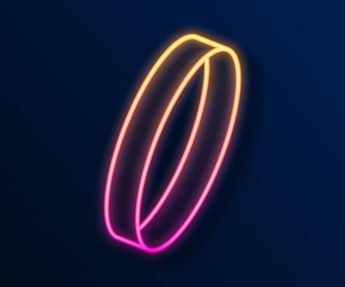 Glowing neon line Wedding ring icon isolated on black background. Bride and groom jewelry sign. Marriage symbol. Diamond ring.  Vector