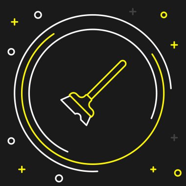 Çizgi Temizleme simgesi siyah arkaplanda izole edildi. Temizlik hizmeti konsepti. Renkli taslak konsepti. Vektör