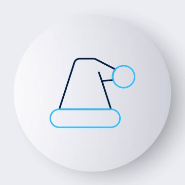 Beyaz arka planda izole edilmiş çizgi Noel Baba şapkası ikonu. Mutlu Noeller ve mutlu yıllar. Renkli taslak konsepti. Vektör