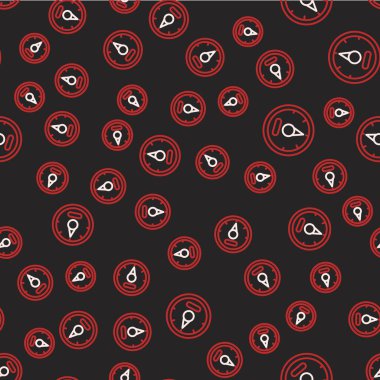 Line Motor gaz göstergesi simgesi siyah arkaplanda izole edilmiş. Yakıt göstergesi boş. Tam depo göstergesi. Vektör