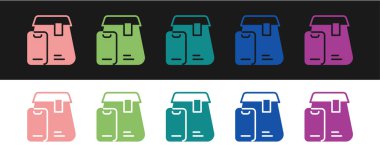 Çevrimiçi sipariş ve fast food dağıtım simgesini siyah beyaz arka planda izole et. Vektör