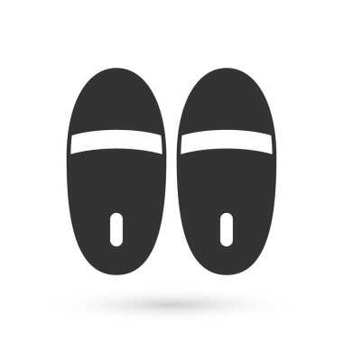 Gri Terlik simgesi beyaz arkaplanda izole edildi. Parmak arası terlik işareti. Vektör