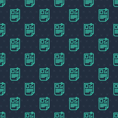 Yeşil çizgi simgesini mavi arkaplanda izole edilmiş şekilde devam ettir. Özgeçmiş başvurusu. Profesyonel personel aranıyor. Personel analizi devam ediyor. Vektör