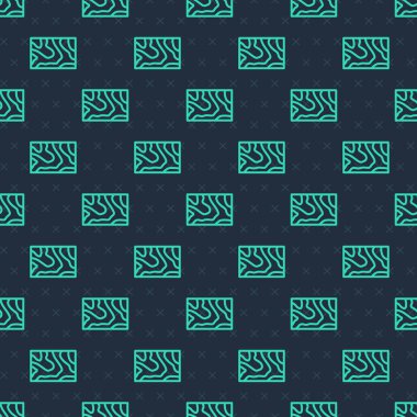 Yeşil çizgi tahta kiriş ikonu mavi arka planda izole edilmiş pürüzsüz desen. Kereste kalası. Vektör