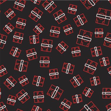 Line Stacks kağıt para ikonu siyah arka planda izole edilmiş kusursuz desen. Para desteleri. Para birimi. Vektör