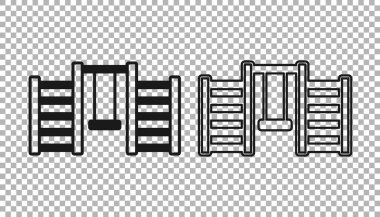 İsveç 'in kara tahta duvar simgesi şeffaf arkaplanda izole edilmiş. İsveç merdivenleri. Vektör