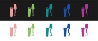 Mascara fırça simgesini siyah ve beyaz arkaplanda izole et. Vektör