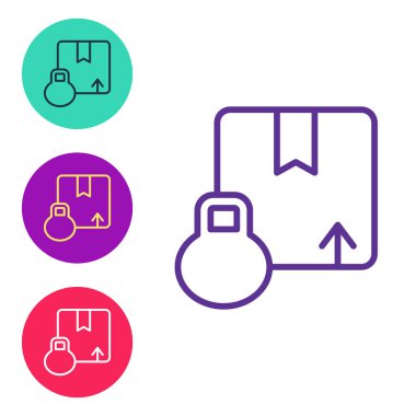 Karton kutu simgesini beyaz arkaplanda izole et. Kutu, paket, paket işareti. Teslimat ve ambalaj. Simgeleri renklendirin. Vektör