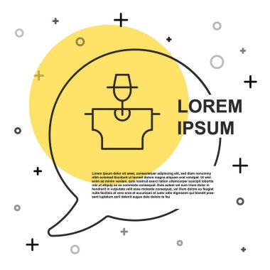 Siyah çizgi korkuluğu simgesi beyaz arkaplanda izole edildi. Rastgele dinamik şekiller. Vektör