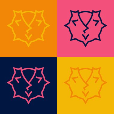 Pop Art Line Chestnut simgesi renk arkaplanında izole edildi. Dikenli ve sert kestane. Vektör